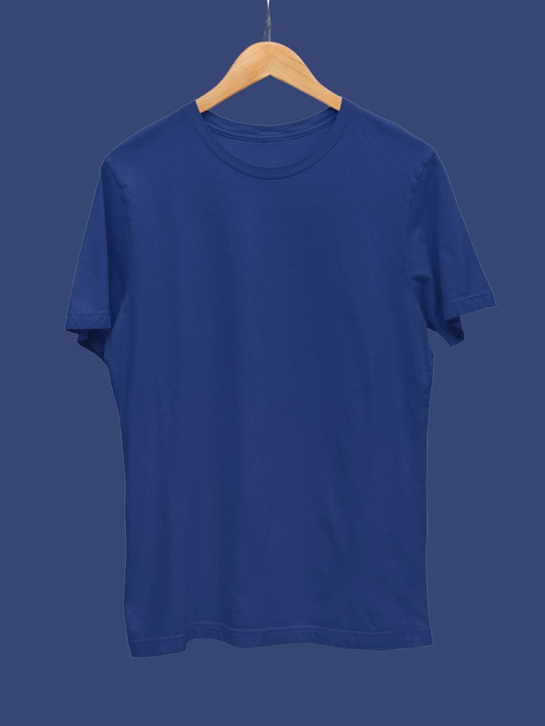 Half Sleeves Crew Neck: Blue